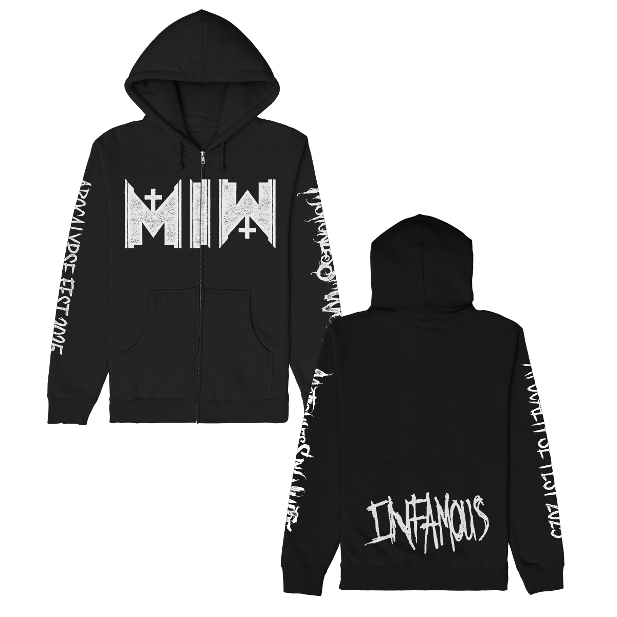 Infamous Zip Up Hoodie (Black)