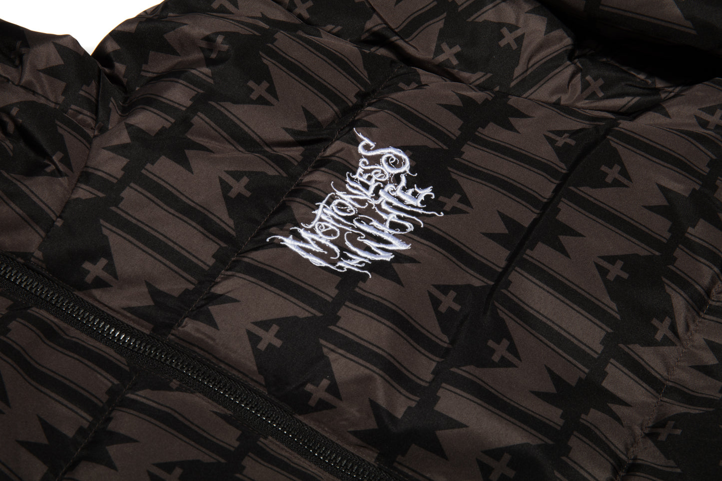 Logo Pattern Down Puffer Jacket (Black)