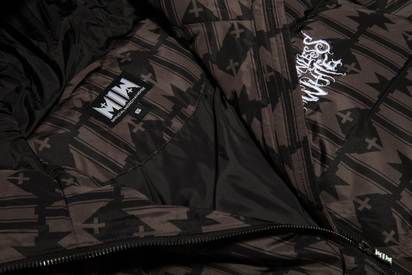 Logo Pattern Down Puffer Jacket (Black)
