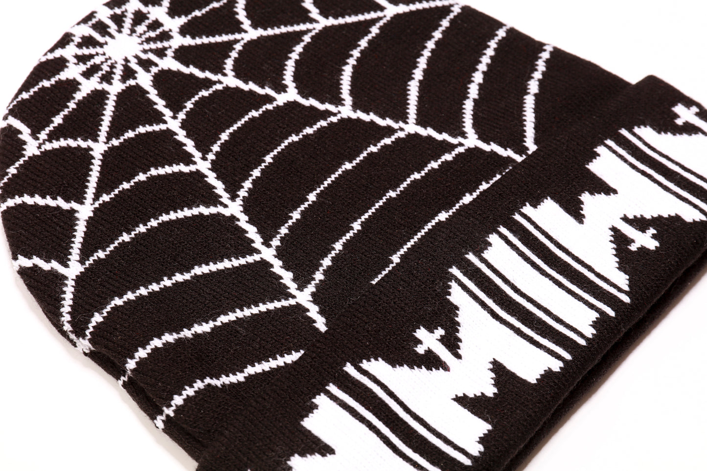 Spiderweb Knit Beanie (Black)