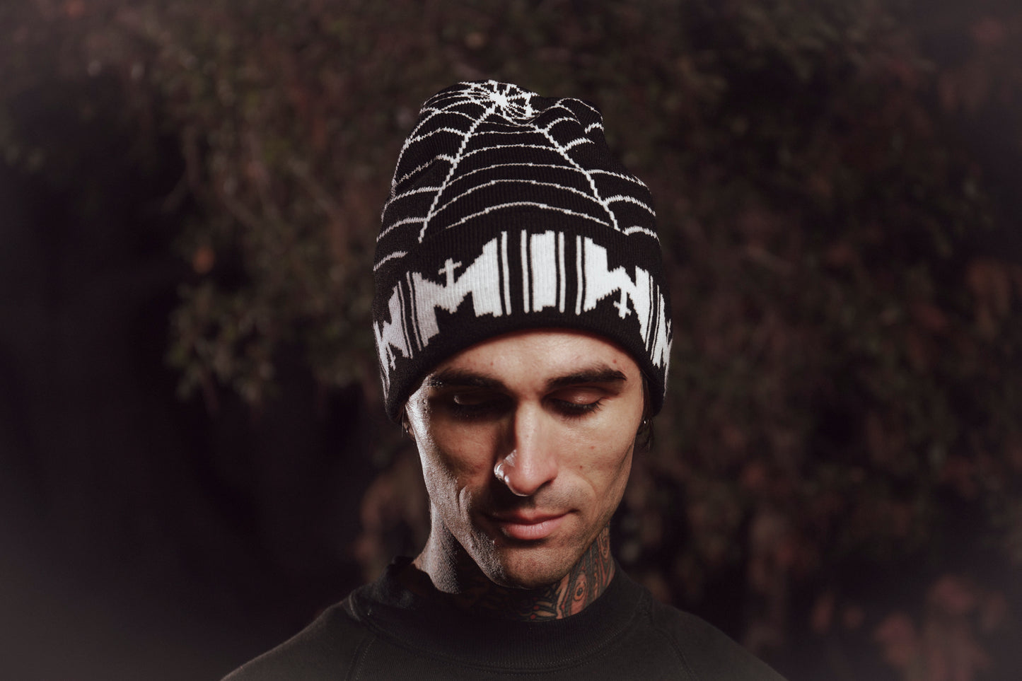 Spiderweb Knit Beanie (Black)