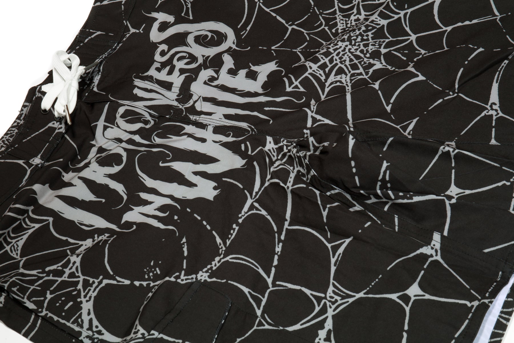 Spiderweb Board Shorts (Black) – Motionless In White