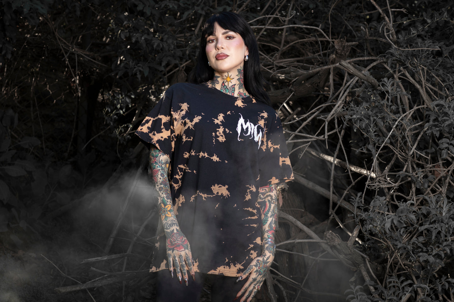 Still Here T-Shirt (Black Bleach Dye)