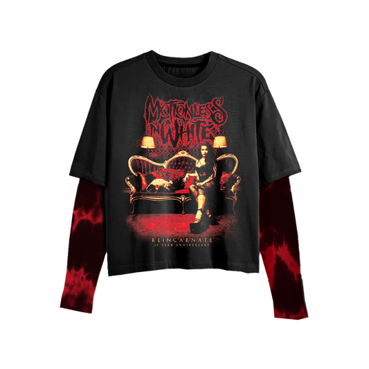 Reincarnate 10 Year Anniversary Crop 2-Layer Long Sleeve (Black/Dye)