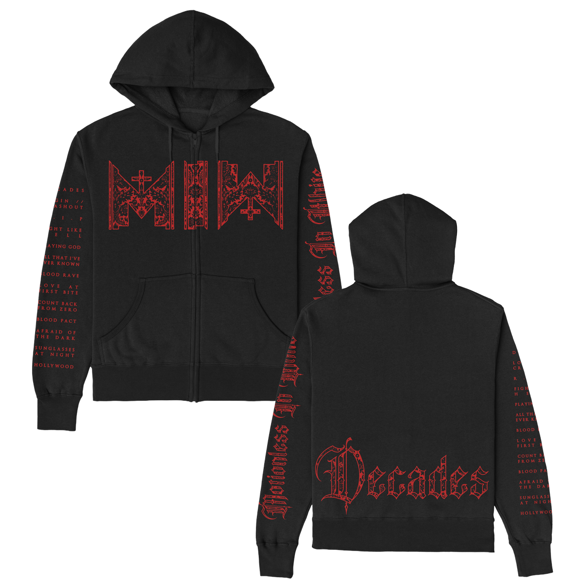 Decades Zip Up Hoodie (Black)