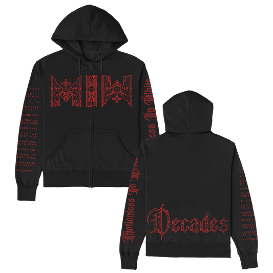 Decades Zip Up Hoodie (Black)