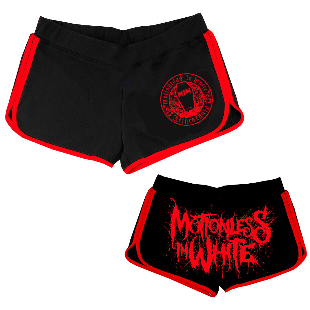 Reincarnate Crest Booty Shorts (Black/Red)