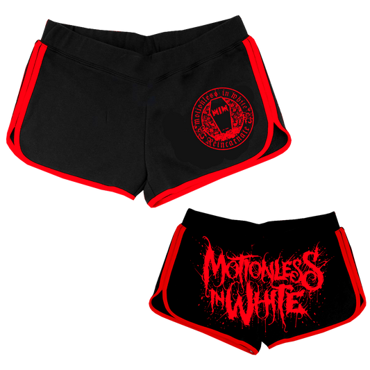 Reincarnate Crest Booty Shorts (Black/Red)