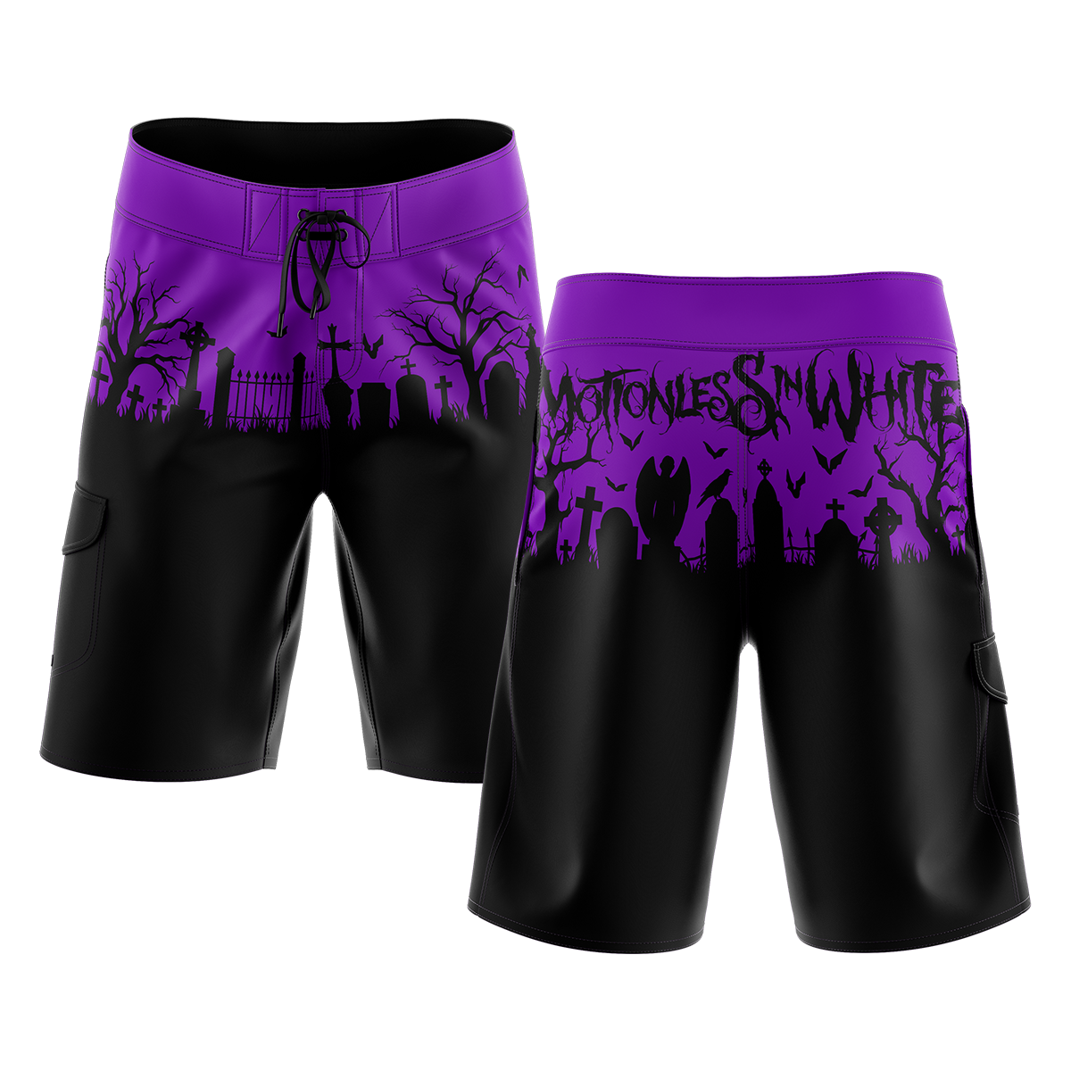 Graveyard Board Shorts (Black)