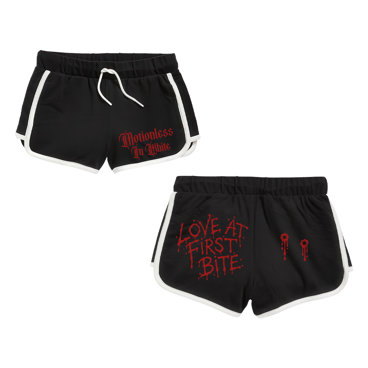 Love At First Bite Shorts (Black/White)