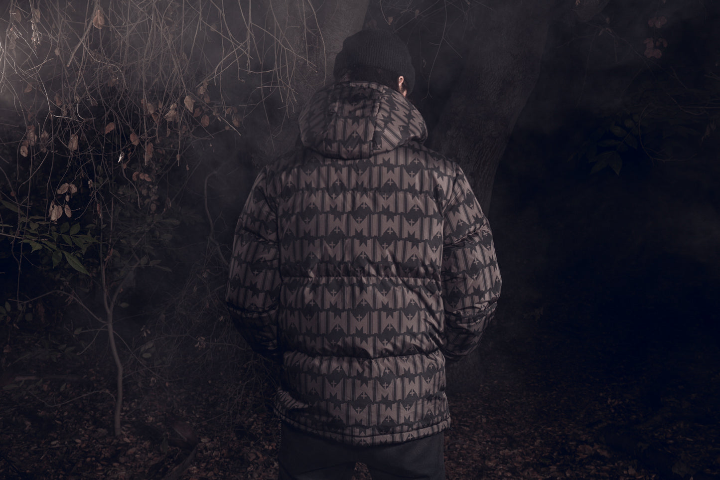 Logo Pattern Down Puffer Jacket (Black)