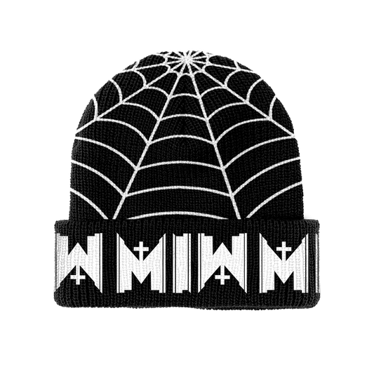 Spiderweb Knit Beanie (Black)