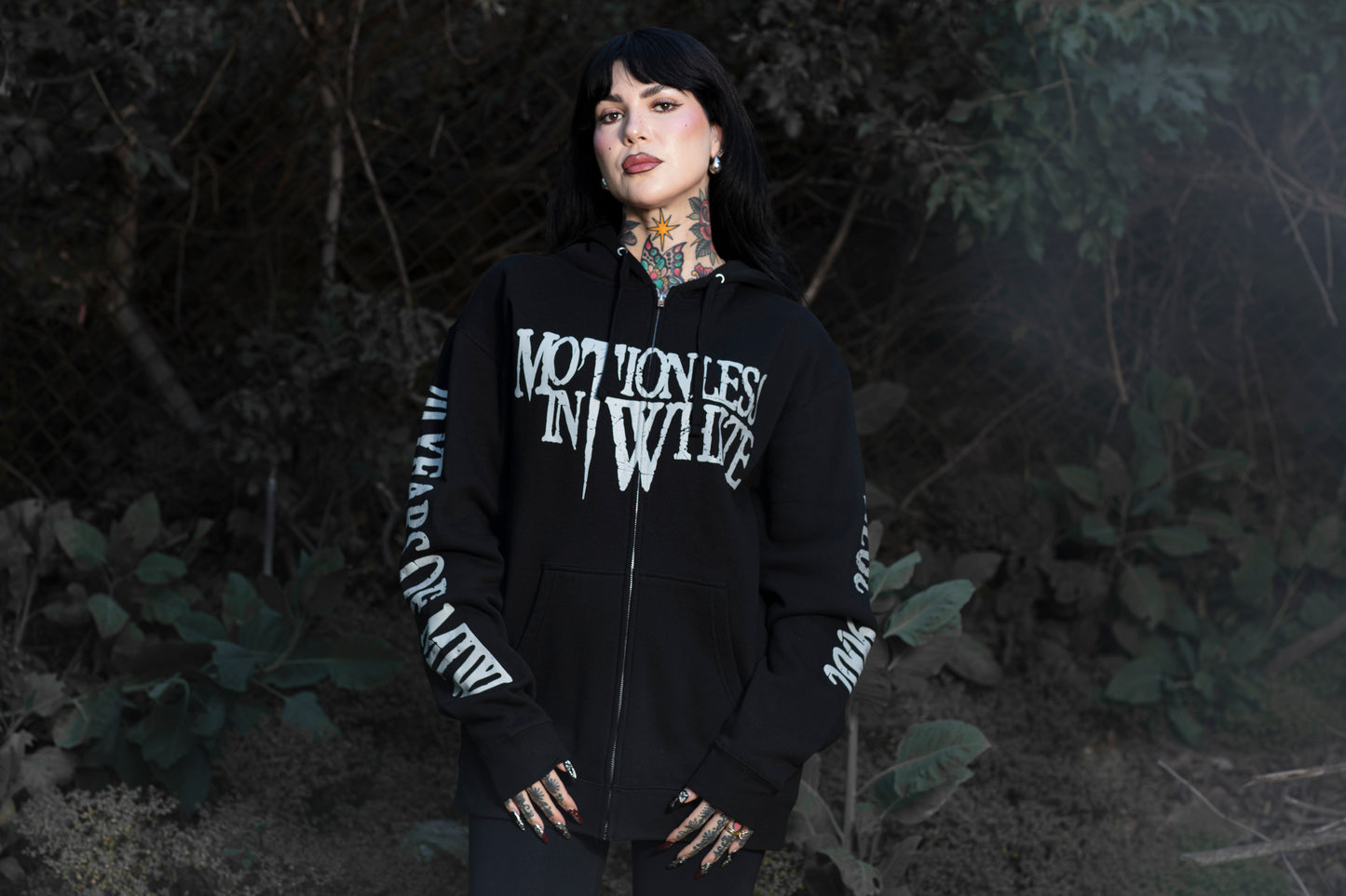 Throwback Logo Zip Up Hoodie (Black)