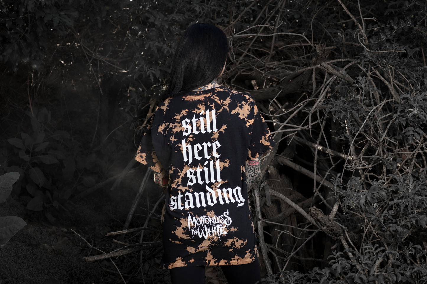 Still Here T-Shirt (Black Bleach Dye)