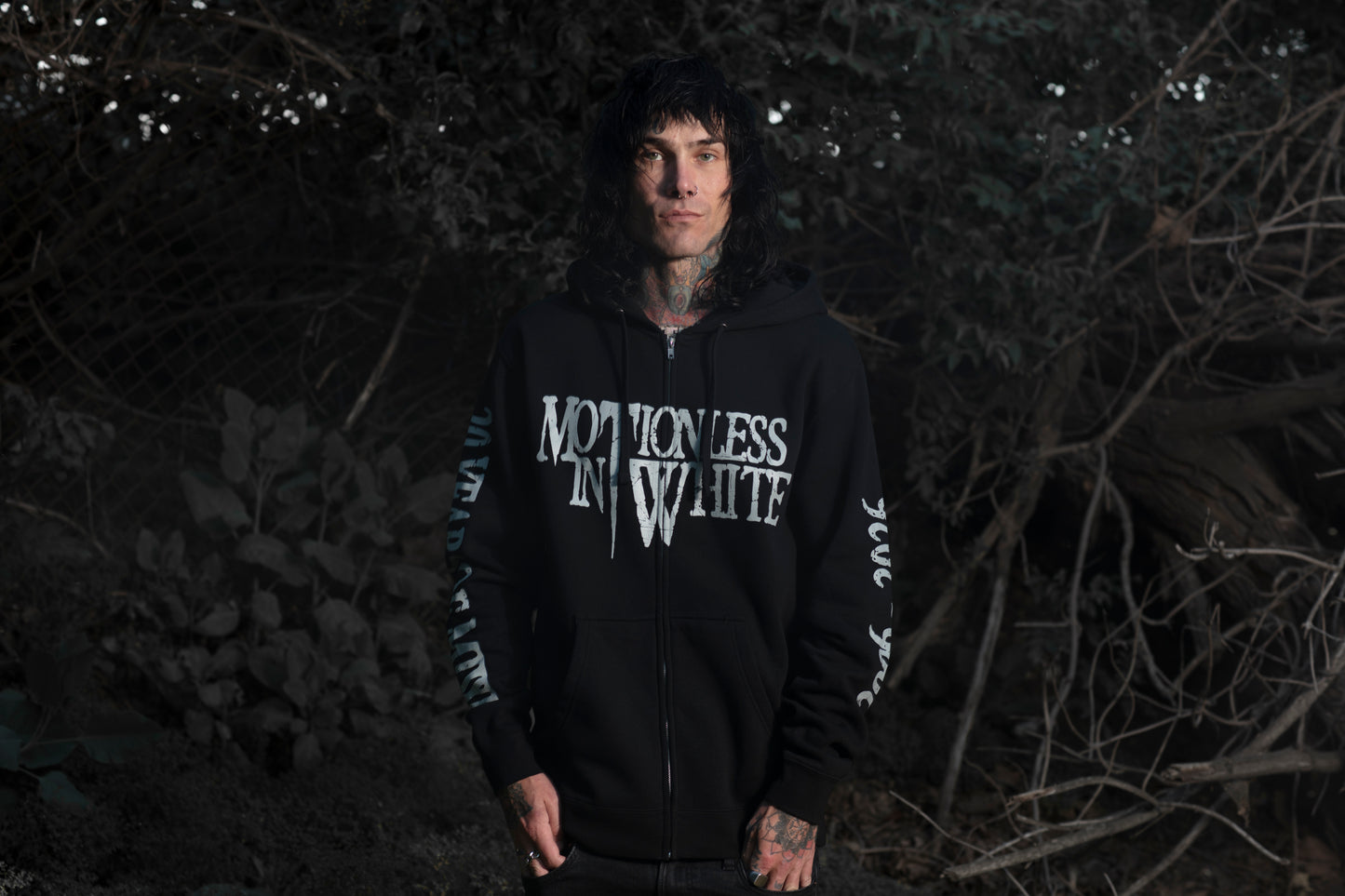 Throwback Logo Zip Up Hoodie (Black)