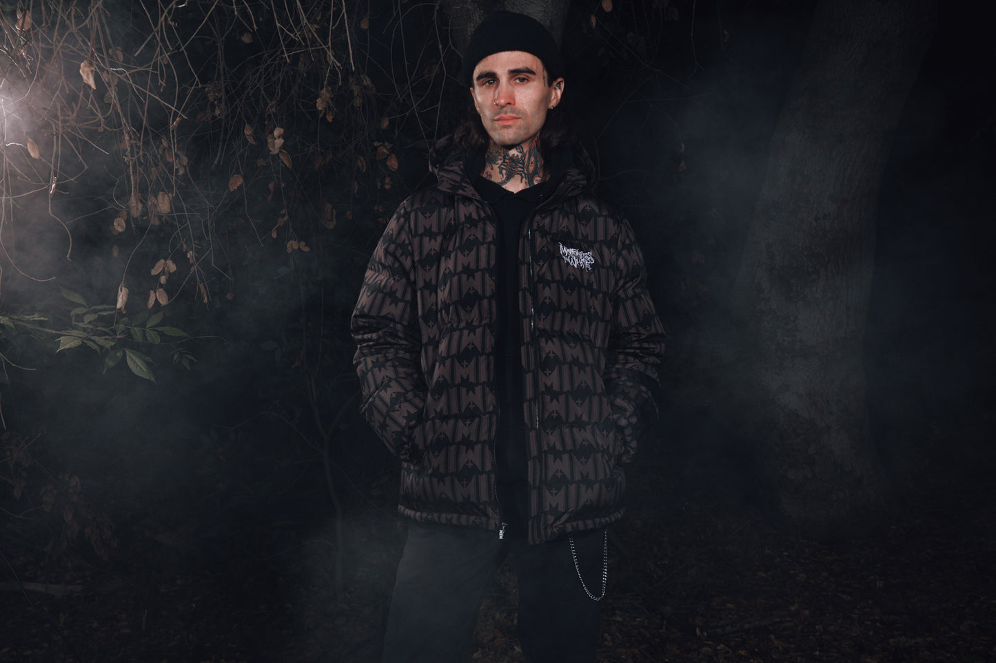 Logo Pattern Down Puffer Jacket (Black)