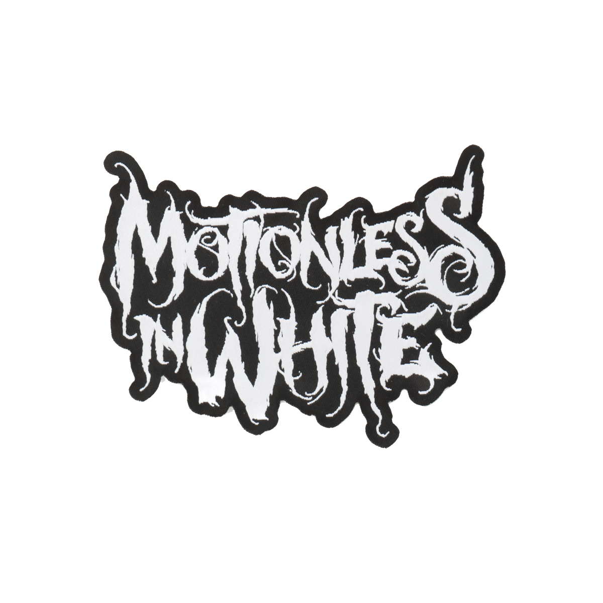 Motionless Logo Die Cut Woven Patch